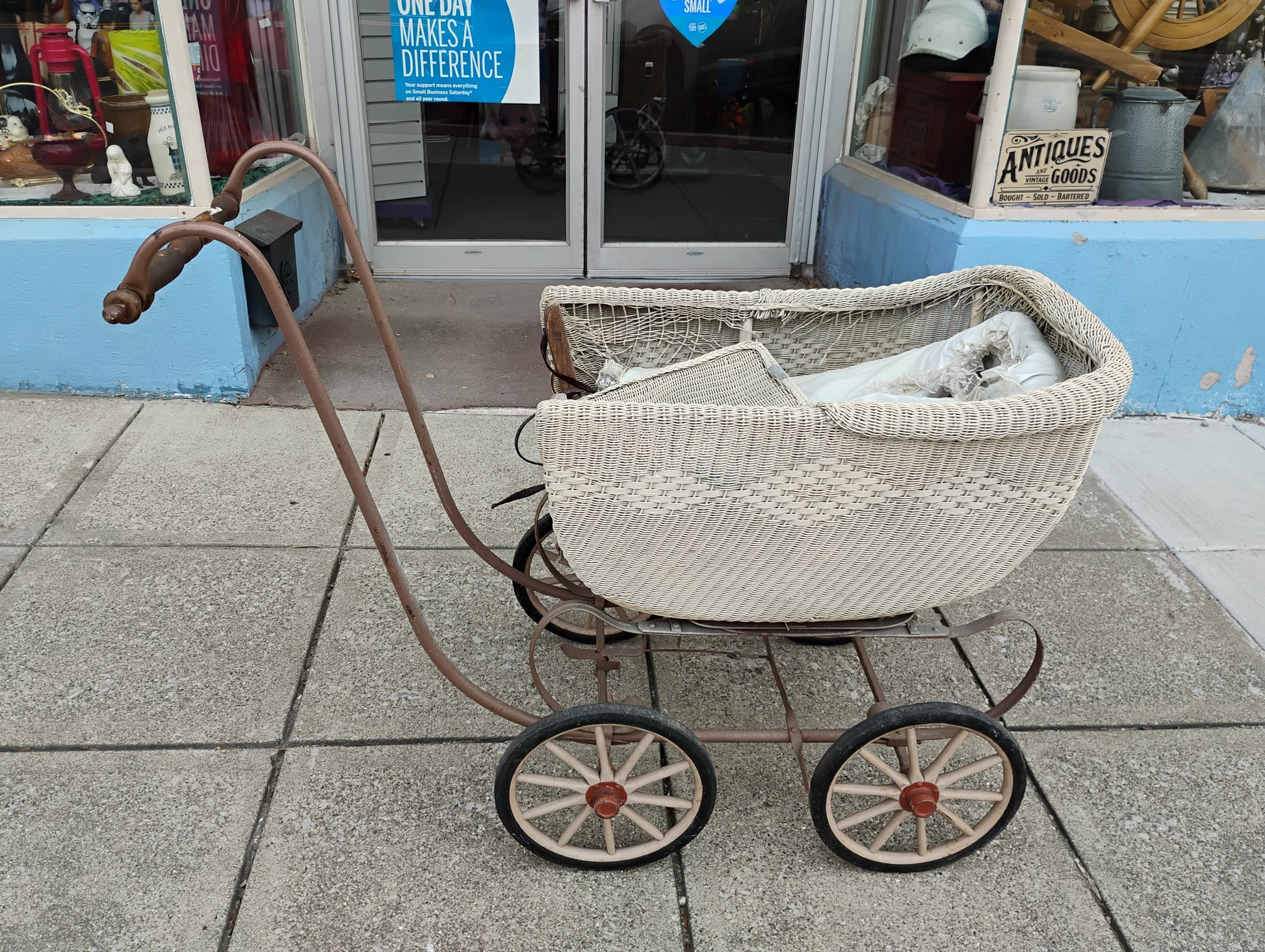 Antique Heywood-Wakefield Wicker Baby Carriage
